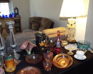 PINK AND CANARY DEPRESSION GLASS