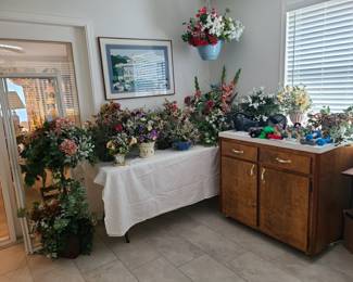 Numerous floral arrangements