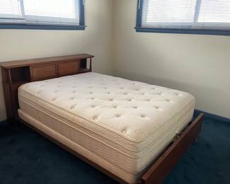 Mid century full size bed & mattress
