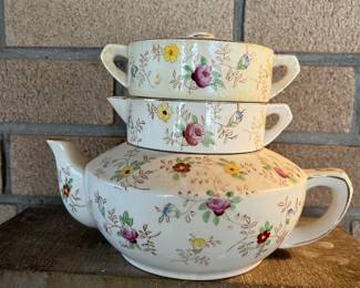 Vintage stacking teapot set