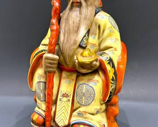Chinese Porcelain Figurine of Shou Lao Immortal, God of Longevit