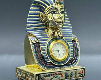 Tutankhamen mask clock by Franklin Mint