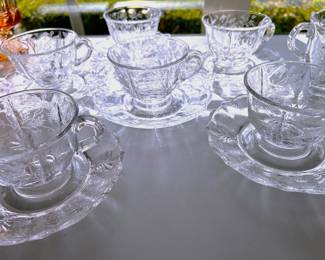 Fostoria Chintz cups and saucers