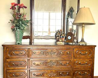 Vintage long dresser in a country French style by Thomasville 