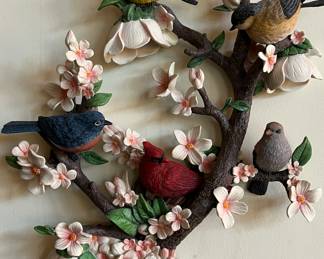 Bradford Exchange "Garden Delights" bird wall sculpture