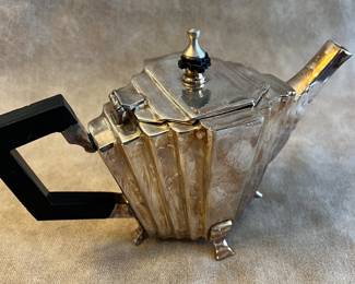 Art Deco silverplate teapot