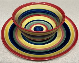 Swirl hand painted dishes