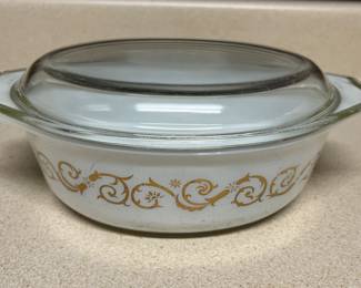 Pyrex "Empire Scroll" covered casserole