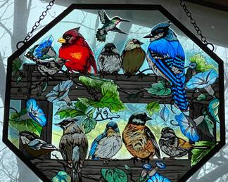 Stained glass birds