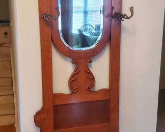 Antique oak halltree