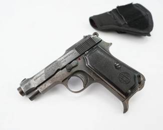 The Beretta Model 1934 is an Italian compact, semi-automatic pistol which was issued as the service pistol of the Royal Italian Army beginning in 1934. As the standard sidearm of the Italian army it was issued to officers, NCOs and machine gun crews. This Pistol shows some wear and functions properly. 
