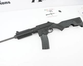 Serial # V1574 Chambered in .22lr, the SU22 series is designed for beginners, target shooting, plinking or small game hunting and accepts most AR-22 magazines. A standalone firearm and not a conversion, the SU22 series is based on its big brothers, the SU16 series of rifles, and shares many of their characteristics. This Rifle is in Very Good condition showing normal signs of use and wear. Comes with original box.