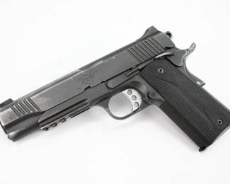 Serial # K478891 Condition: Very Good Kimber has gained a solid reputation for manufacturing highly accurate M1911-style pistols, offered with a wide range of custom features direct from the factory. The Custom TLE/RL II Semi-Auto Pistol features a 1913 Picatinny rail on the frame, in front of the trigger guard to attach aftermarket tactical sights and lights. This Kimber is in very good condition, showing obvious signs of use and holster wear. The pistol is sold with one magazine