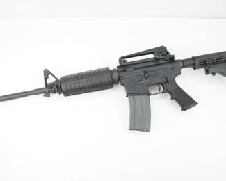 Serial # LE016888 Condition: Excellent Colt. Law Enforcement carbine, Sometimes referred to as the LE6920. This one carries the LE prefix to the serial numbers LE016888. It also has the “restricted” markings on the right side of the receiver, these markings were done during the federal assault weapons ban from 1994 till 2004. This rifle has a Colt Defense, as the manufacturer. The upper receiver has the Diemaco stylized “D” and the split “A” for the forge mark. The Carrying handle has a square forge mark. The Barrel is marked “ C MP” over “5.56 NATO 1/7” The Bolt carrier is marked with a “C”. The Bolt is marked “MPC” The buffer is marked “H” The rifle comes with a Colt marked 30 round magazine. This rifle is in excellent condition. 