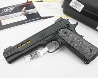 The RAPIDE (DN,NS). A truly unique 1911 with stepped cocking serrations, slide lightening cuts for faster lock time and TiN coated barrel for extreme durability. Equipped with Kimber Stiplex TM front strap stippling and the new G10 WavZ TM grips for extra griping confidence. The pistol is new in the box and comes with one magazine and the paperwork. 
