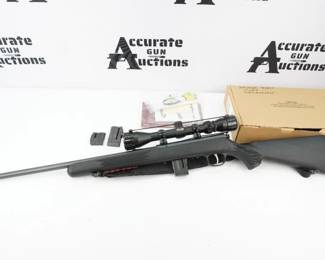 Serial # 2910837 Condition: EXCELLENT The Savage 93R17 is an adult-sized bolt-action rimfire rifle that provides superb accuracy and reliability. Savage's AccuTrigger enables shooters to obtain exceptional accuracy with the Savage 93R17 FXP, by allowing you to easily adjust it to your desired weight of pull for a light, crisp release with no creep. This Rifle comes with the original box and is in excellent condition showing normal signs of use and wear. 