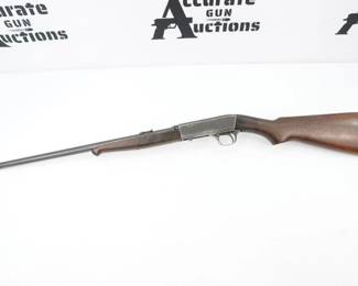 Serial # 66182 Condition: Good Based on a John Browning design and manufactured from 1922–1935, the Remington model 24 is a semi-automatic rifle chambered in either .22 Short or .22 long rifle. It is very closely related to the Browning 22 Semi-Auto rifle (the Browning SA-22) which is still in production. It is a Takedown gun, meaning that the barrel and receiver are easily separated without tools, allowing for a smaller package for transport. This Rifle has some Damage to the stock and around trigger guard. This Rifle shows its age and is in shootable condition showing signs of wear .