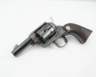 In collector vernacular, a sheriff’s model is a short barreled single action without an ejector. Colt originally made the Single Action Army in this configuration in the late 1800’s. This excellent condition colt single action army, SAA, this is a third generation model, it is in caliber 44-40. The revolver is in excellent condition, showing minimal signs of use and wear. Please see photos.