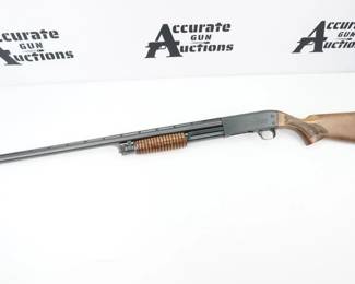 Serial # 371874299 Designed by John Moses Browning, and originally manufactured in 1937, the Model 37 Featherlight has stood the test of time, providing generations of sportsmen with a reliable firearm for all types of hunting. This pump action shotgun features an engraved receiver, 26 inch barrel chambered in 12 ga, and beaded front sight. The shotgun is in excellent condition, showing normal signs of use and wear. 