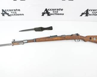Serial # 27710 Condition: Excellent Serial # 27710 late 1943 production action matches itself; bolt looks to be a amours replacement bolt and is not numbered. Stock and metal are in great condition despite not being numbers matching this rifle dies spec out as per the Bible of K98 Rifles “Backbone of the Wehrmacht, The German K98 Rifle, 1934-1945”. This is not a Russian capture or import marked, rifle also comes with an original WW2 bayonet which has been scrubbed nice condition non sharpened and frog. The barrel has well defined lands and grooves. Nice historic mid to late war Mauser featuring Nazi-style eagles firing proofs and waffenamts e/Nazi-style eagles.