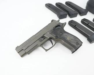 Serial # 47G030315 Condition: Excellent The P226 in DA/SA includes a reduced and contoured Elite beavertail, which allows for a higher grip, but a reduced profile, thus eliminating printing. More aggressive front strap checkering and additional checkering under the trigger guard enhance the grip. This pistol comes with 7 mags, 6 of which are 20 rounds and the original box. This pistol is in excellent condition showing normal signs of use and wear. 