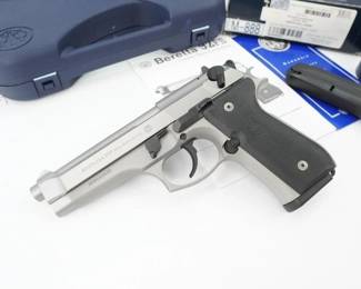 Serial # BER669830 Condition: Excellent The Beretta 92 FS Inox was designed to be and remain the most accurate, durable and reliable semi-automatic pistol on the market.Easy to use, absolutely safe and with impressive firepower, it remains the best military, police and tactical pistol for over a quarter of a century. This pistol comes with 2 mags and the original box. This pistol is in excellent condition showing normal signs of use and wear. 