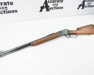 This Marlin 39A is chambered in .22 S/L/LR. Hooded post front sight with adjustable rear, and sling stud mount also included. 