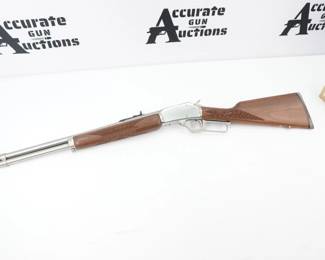 Serial # 98216636 Condition: Excellent Chambered in .44 Rem Mag, the Model 1894 SS Features a walnut stock. The clean and crisp checkering accentuates both the aesthetics and utility of this iconic rifle. This rare model 1894 is in Stainless steel making it even more of a beauty. This Rifle comes with the original box and is in excellent condition showing normal signs of use and wear. 