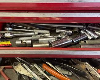 Sockets, pliers,  tools