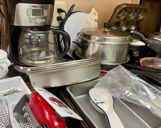 Pot, pans, coffee maker, baking pans, 
