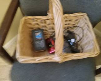 Basket with cell phones