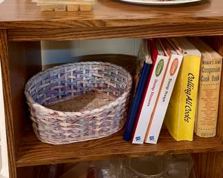 Cookbooks, candles, baskets