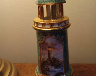 Porcelain lighthouse Thomas Kincade "Rock of Salvation"