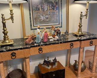 Marble top console table