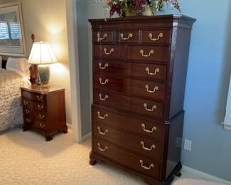 TALL MAHOGANY CHEST OF DRAWERS