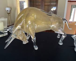 AMAZING LARGE MURANO GLASS BULL