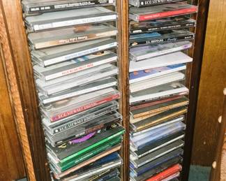 Wood and metal CD holder