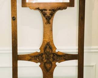 Antique wood hall tree