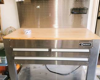 Kobalt Stainless Steel Workbench with electricity