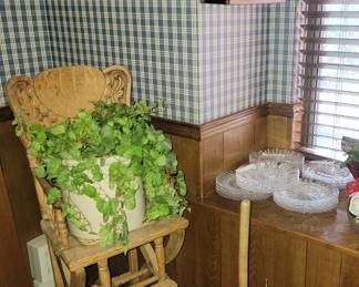 Convertible high chair, butter churn crock