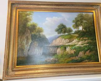 Large, original framed landscape art