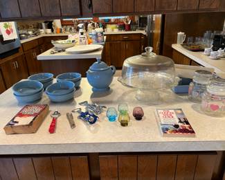 Fiestaware, barware, princess house cake stand