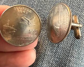 Florida quarters cufflinks