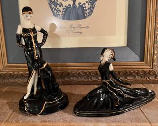 Art deco lady porcelain figurines