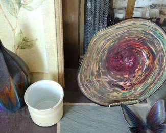 Rich Fizer Art Glass Bowl and fish