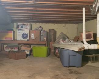 Boxes of Christmas items