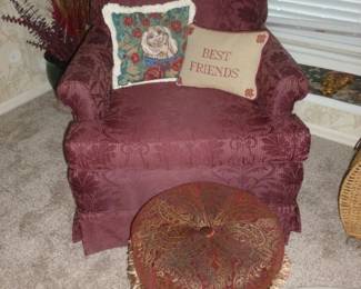 One of a pair and ottoman