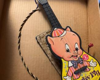 Vintage Porky pig toy guitar 