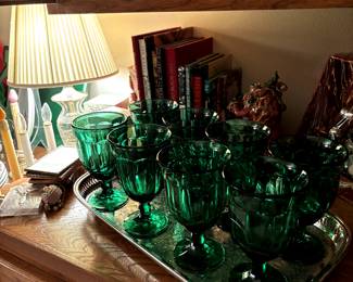 Arlington Ruby Red & Green glassware