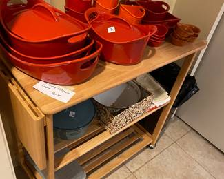 Dishes by Rachael Ray. Island cart (newly assembled)